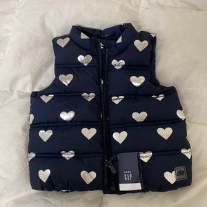 Baby GAP•Heart Puffer Vest•Size 2T